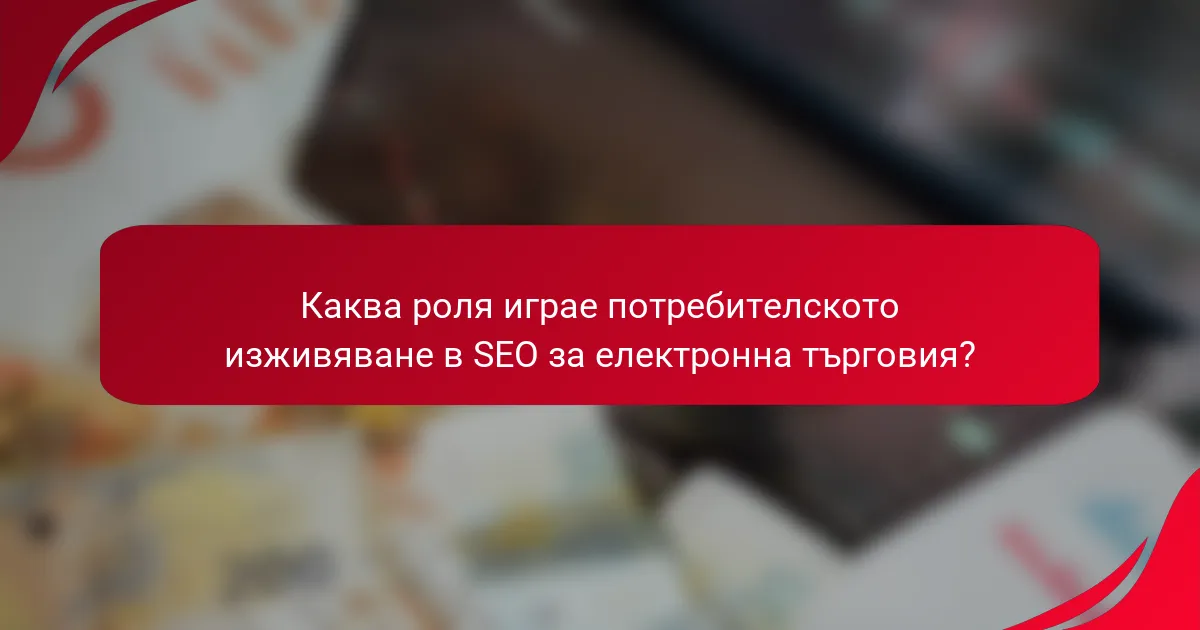 Каква роля играе потребителското изживяване в SEO за електронна търговия?