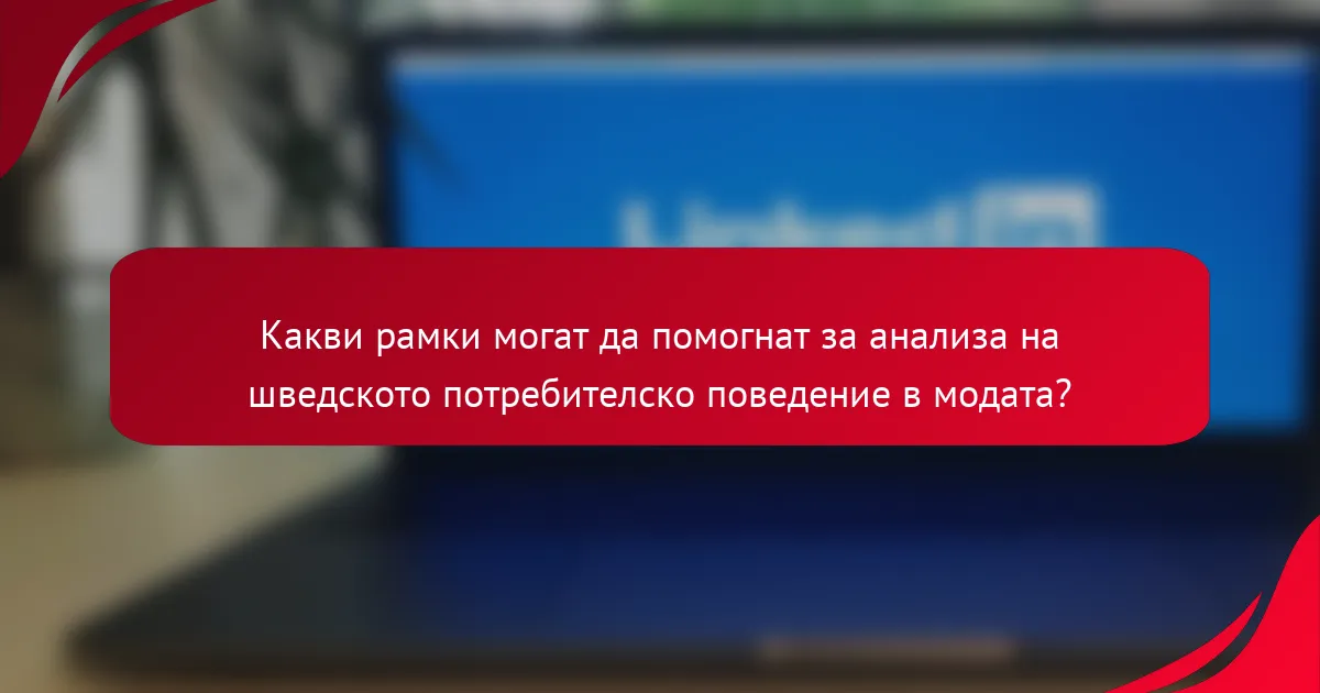 Какви рамки могат да помогнат за анализа на шведското потребителско поведение в модата?