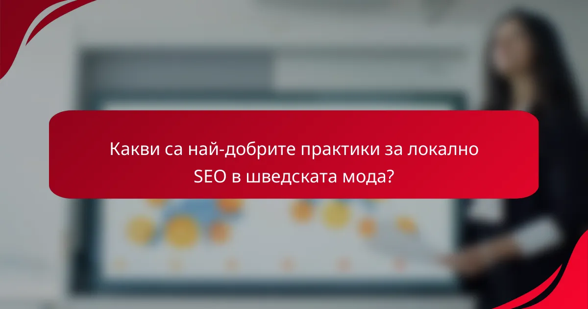 Какви са най-добрите практики за локално SEO в шведската мода?