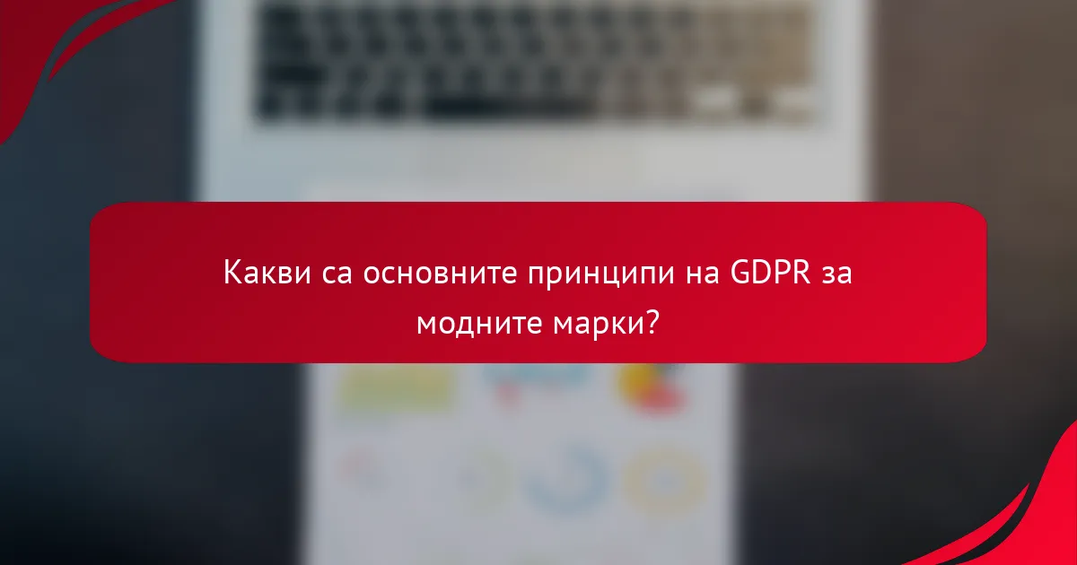 Какви са основните принципи на GDPR за модните марки?