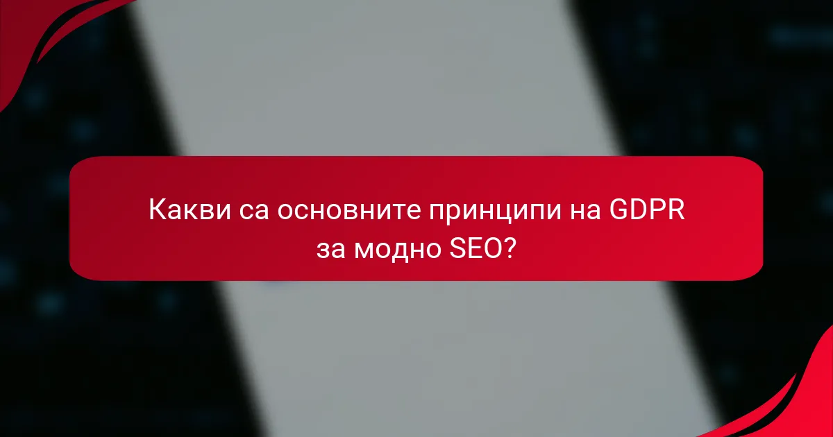 Какви са основните принципи на GDPR за модно SEO?