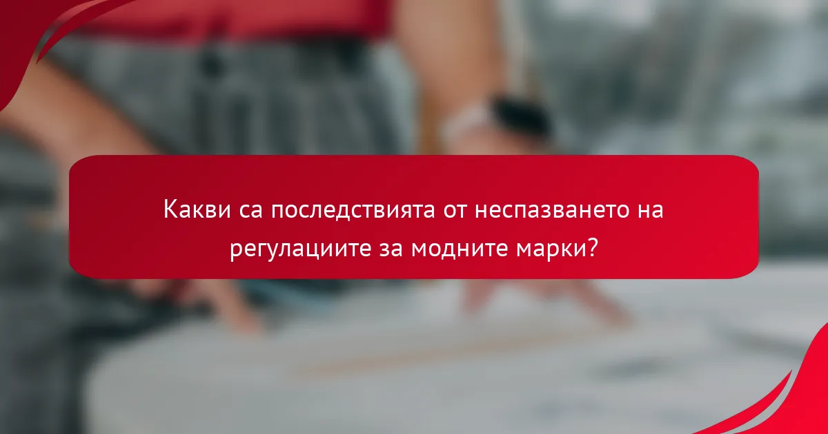 Какви са последствията от неспазването на регулациите за модните марки?