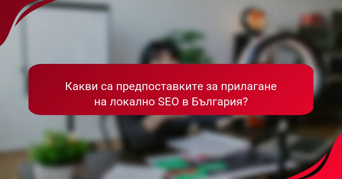 Какви са предпоставките за прилагане на локално SEO в България?